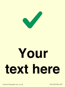 Custom plain background, green tick sign